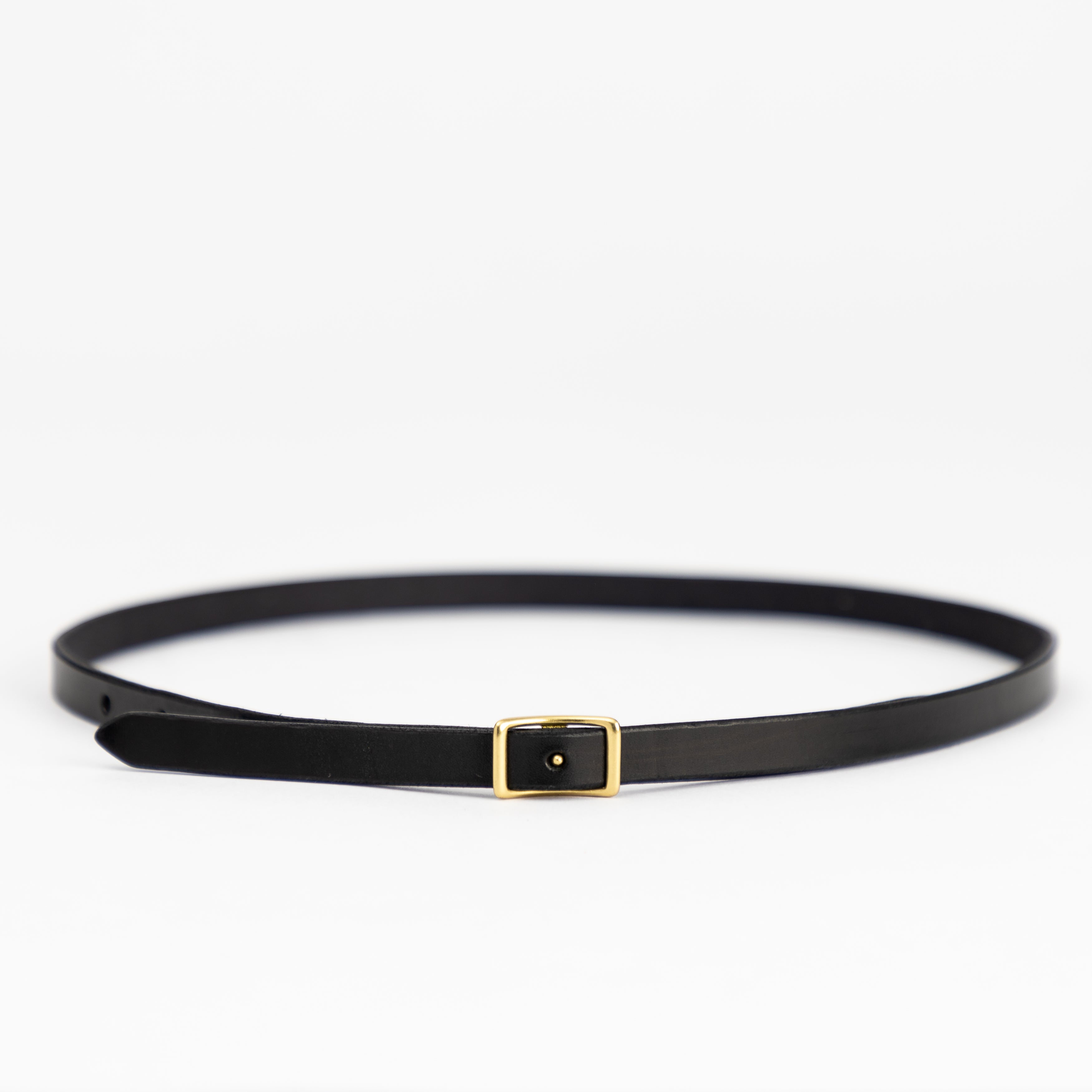 Skinny Capsule Belt Set | 1/2" wide | Black & Hazelnut