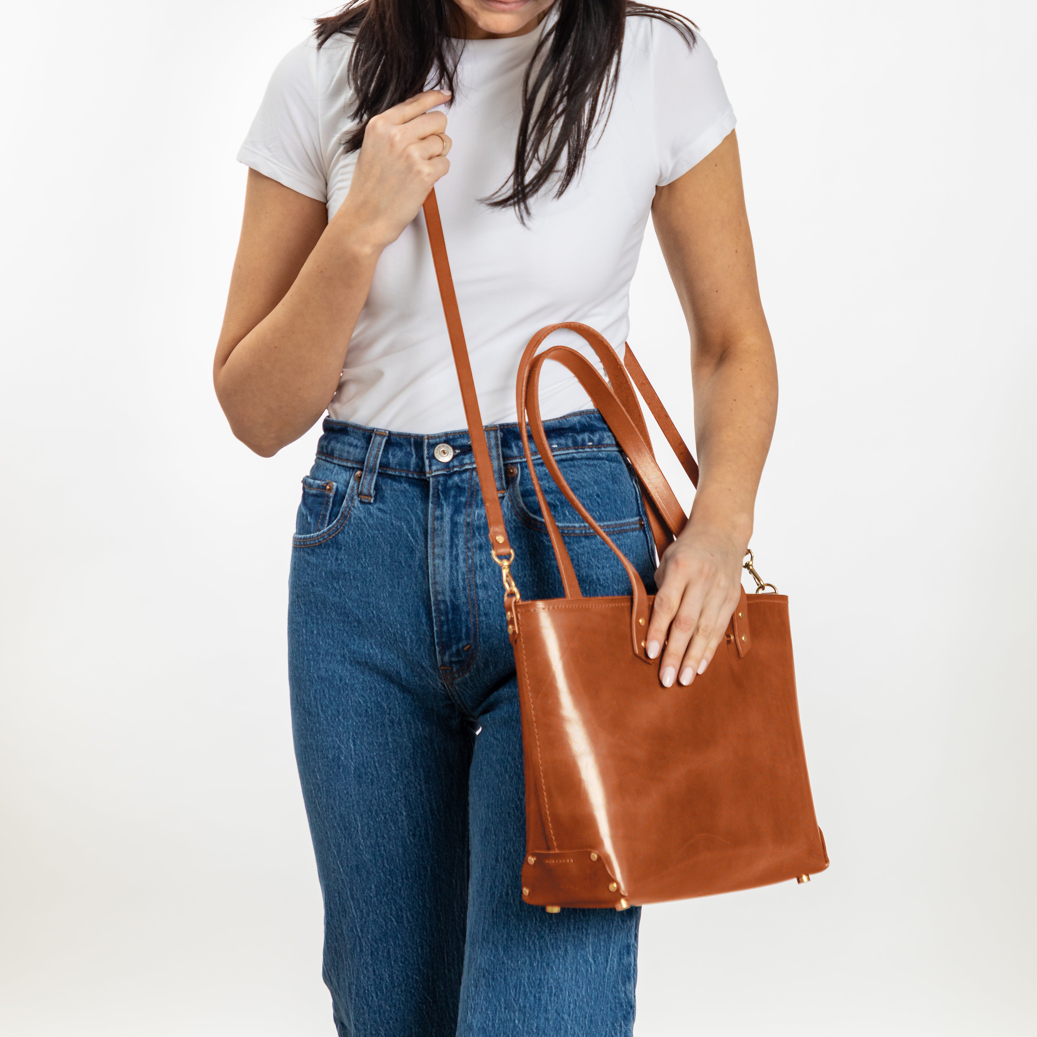 East West Zip Tote Small | Hazelnut