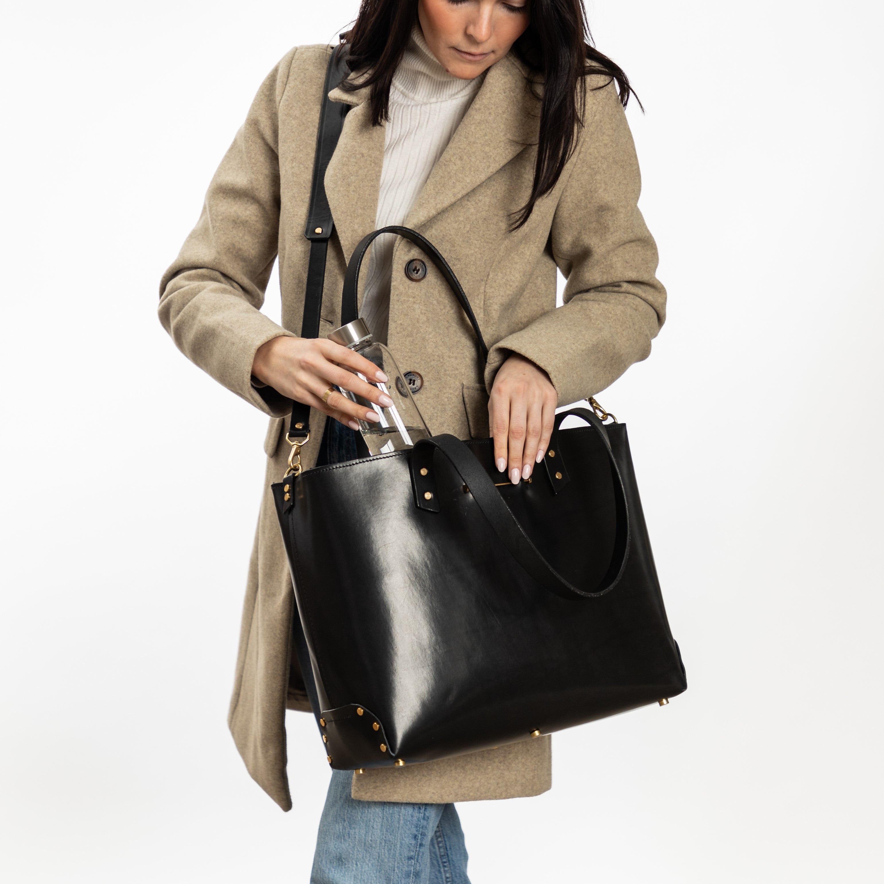 East West Zip Tote Large | Black