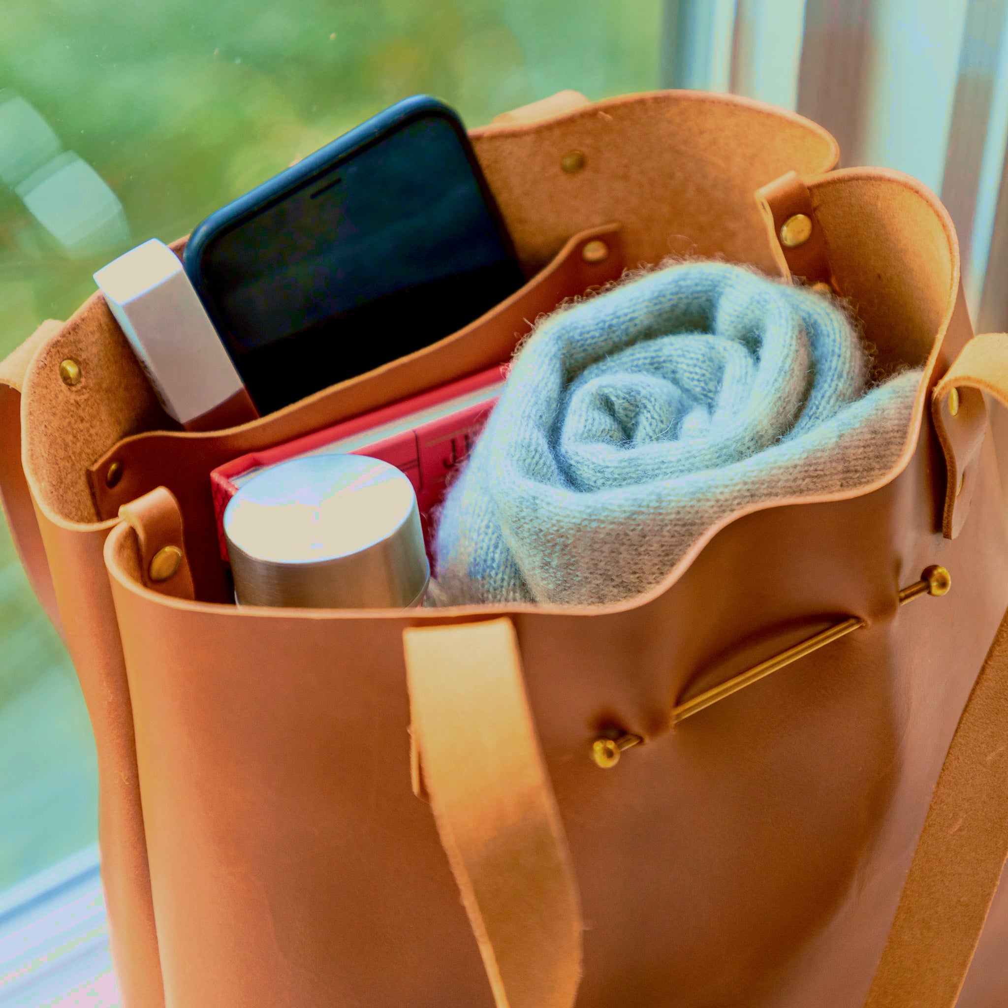 North South Tote Small | Cognac