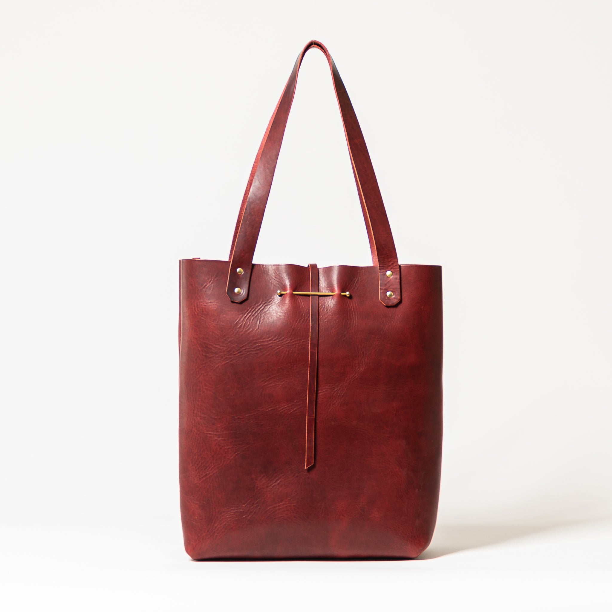 Burgundy Leather Tote Bag 