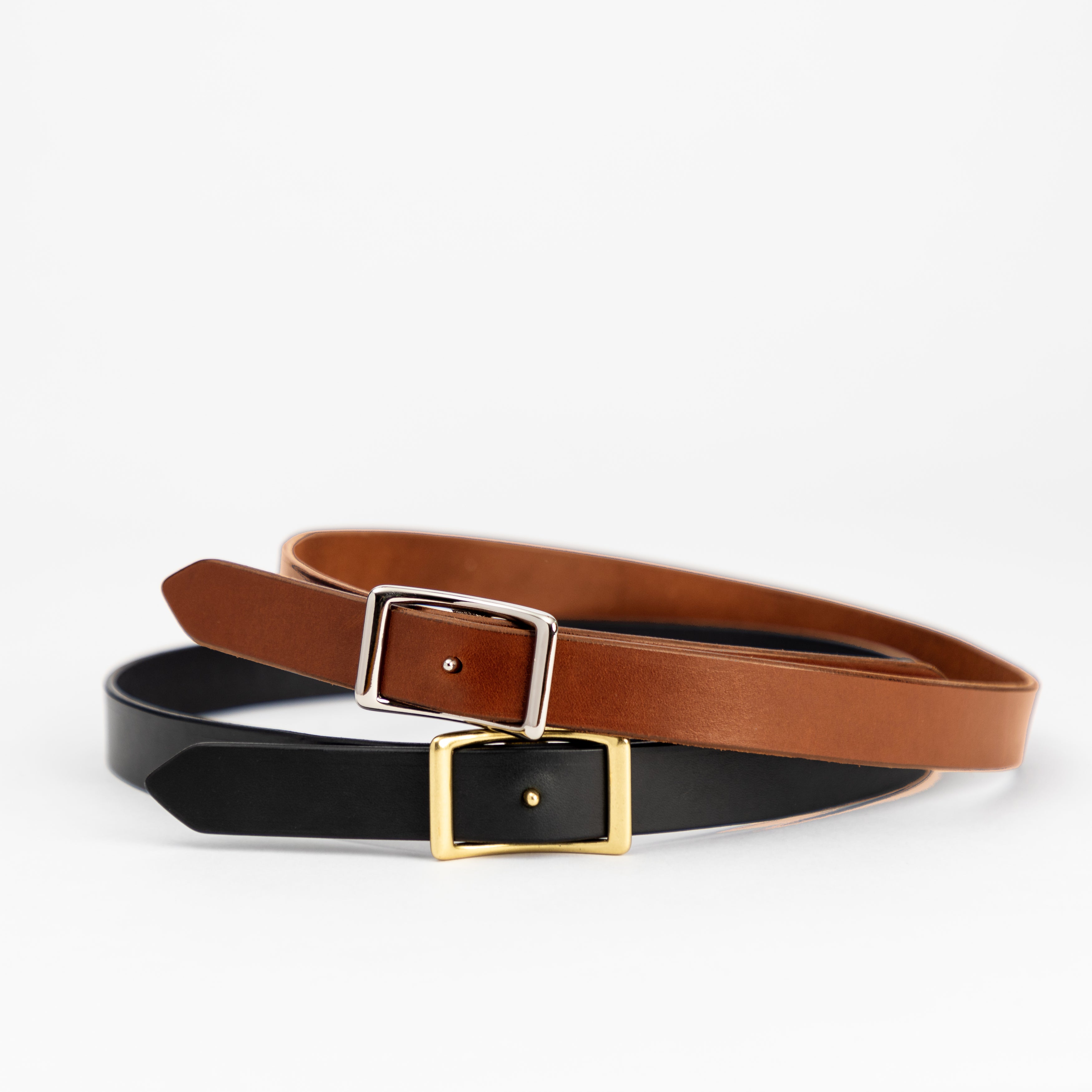 Classic Capsule Belt Set | 1" wide | Black & Hazelnut