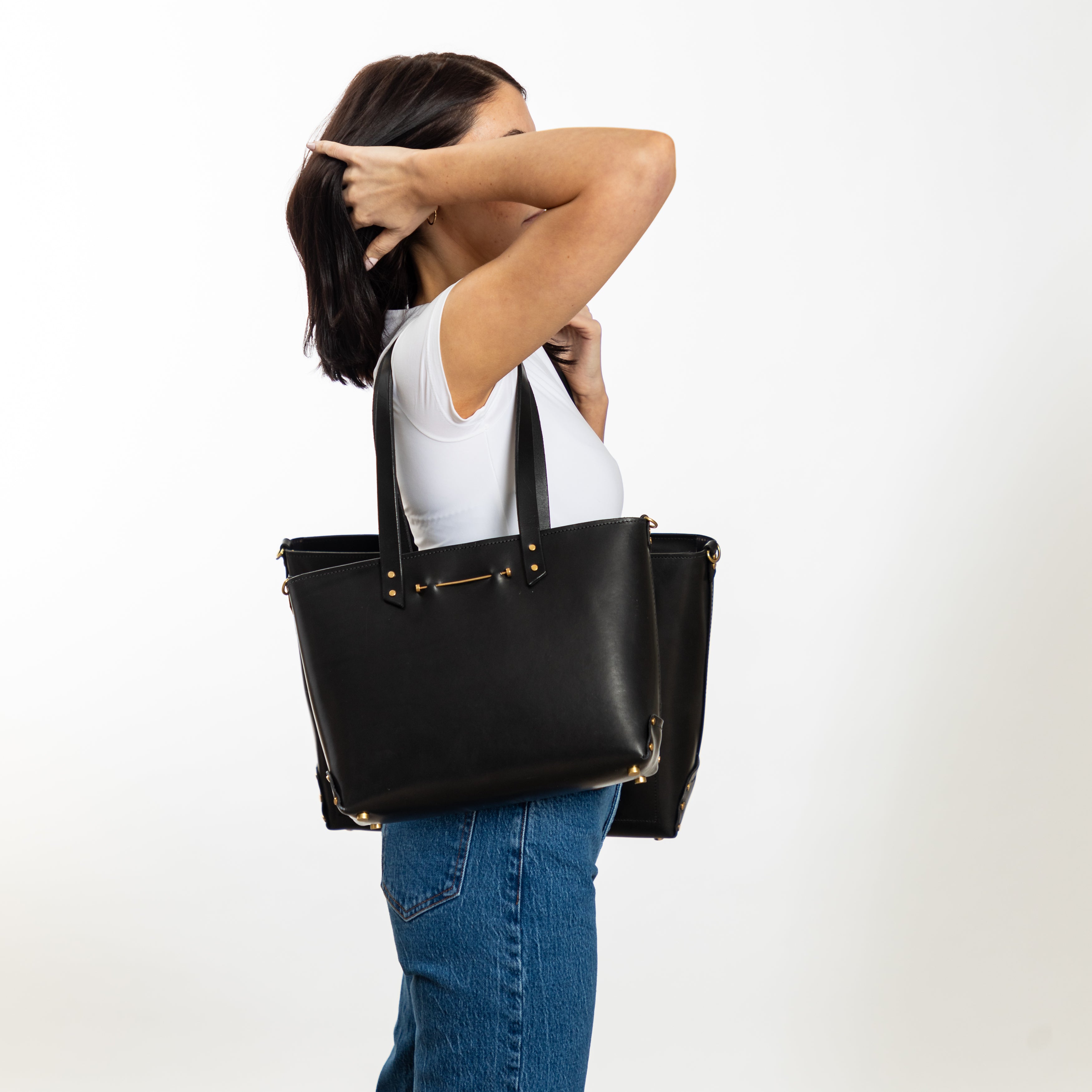 East West Zip Tote Small | Black