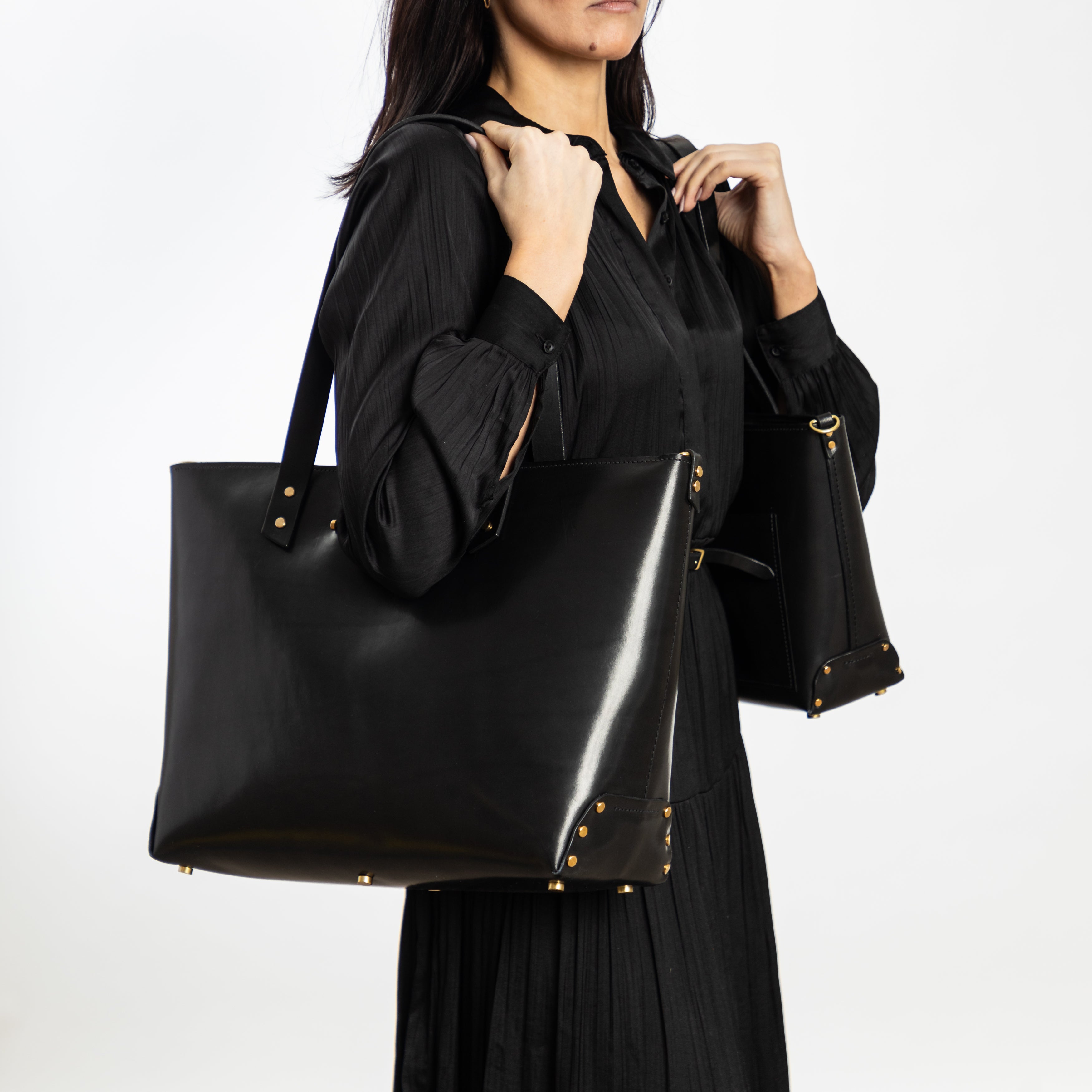 East West Zip Tote Large | Black