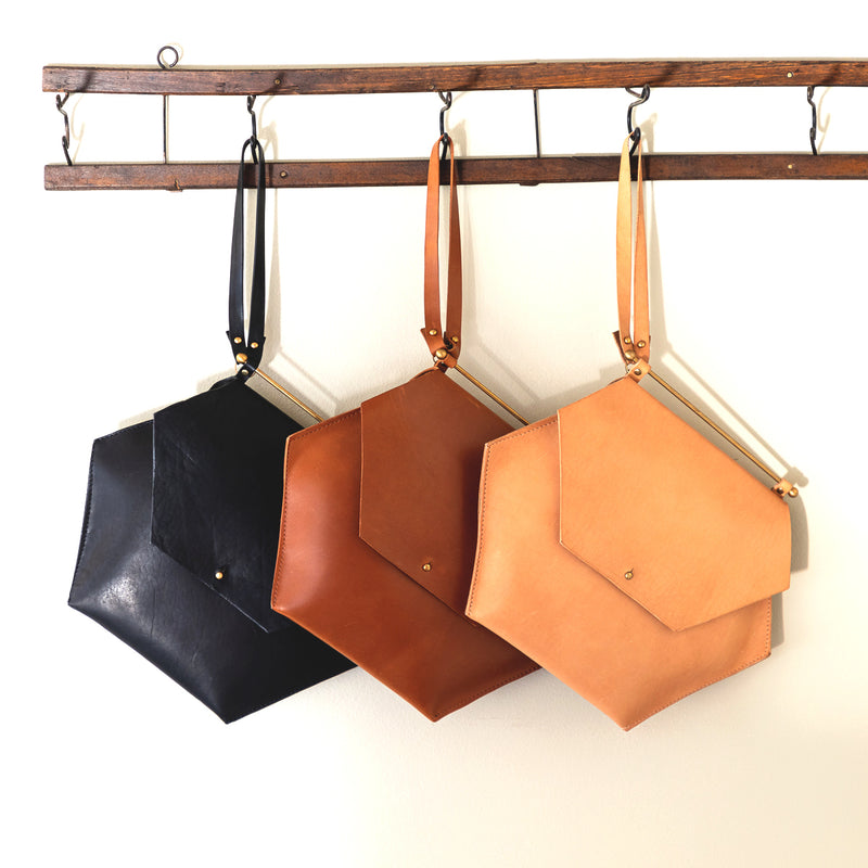 Eco-Friendly Beaded Shoulder Bag - Dark Hexagon