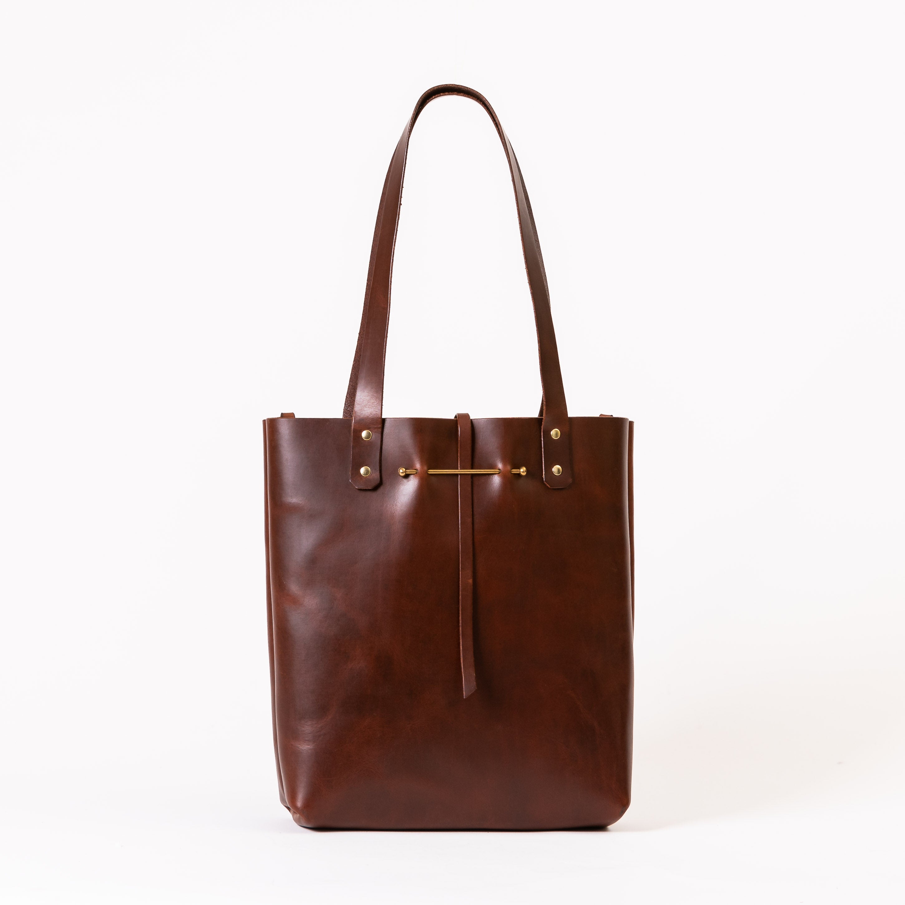 Small Closure Tote | Mahogany | Luxury Handmade Leather Bag – PERSISTENCE